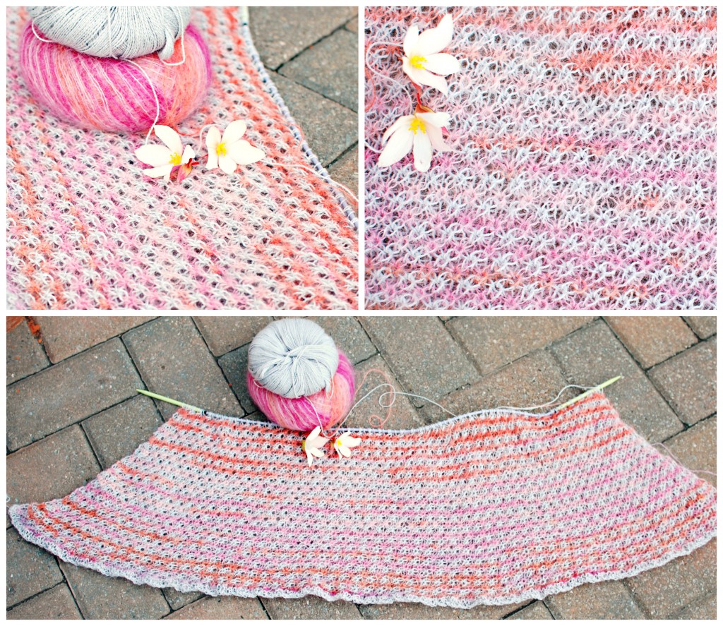 WIP: Starry Starry Sunset Shawl| knittedbliss.com