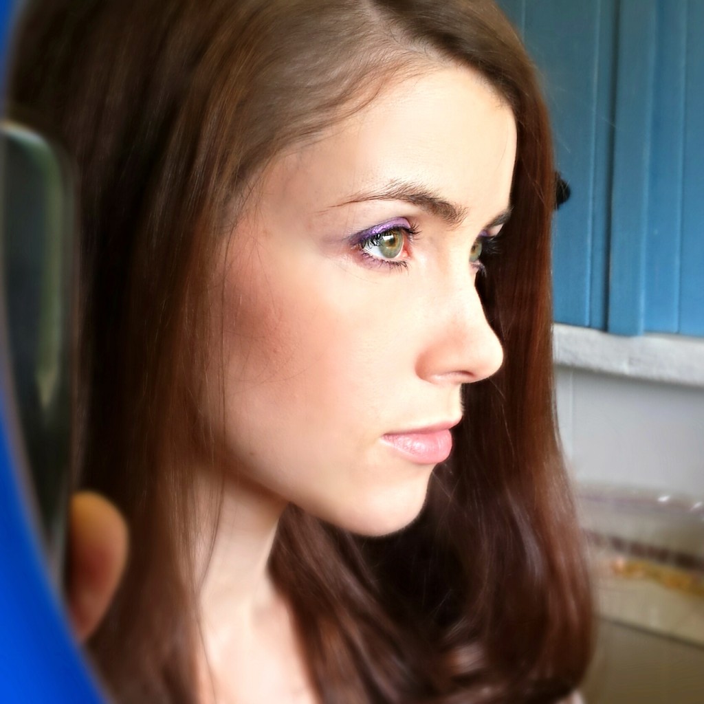 Experimenting with Purple Eye Makeup| knittedbliss.com