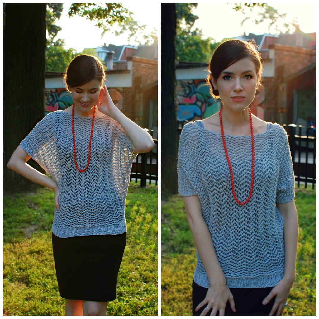 FO: Lady Bat Sweater | knittedbliss.com