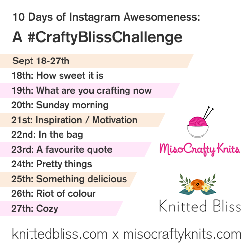 #CraftyKnitsChallenge | knittedbliss.com