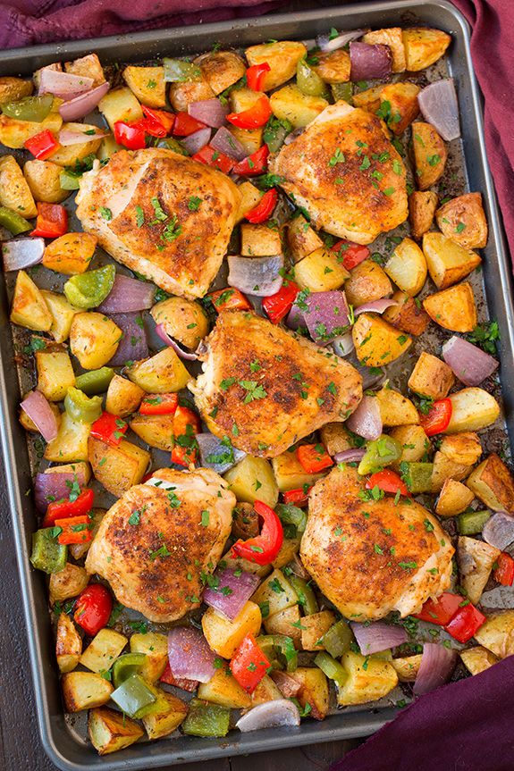 Pin Ups and Link Love: One Pan Cajun CHicken Dinner| knittedbliss.com