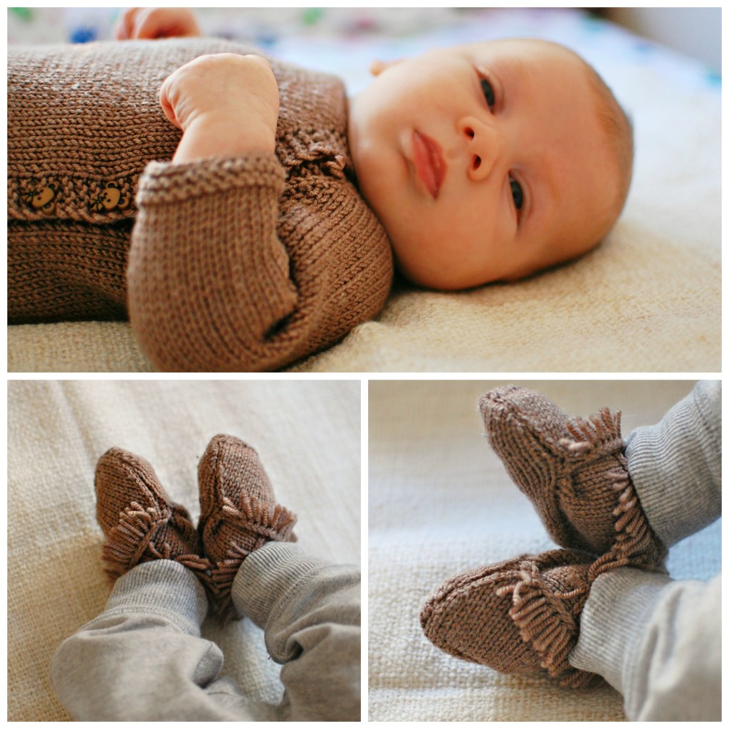 Bear Sweater and Moccasins |knittedbliss.com