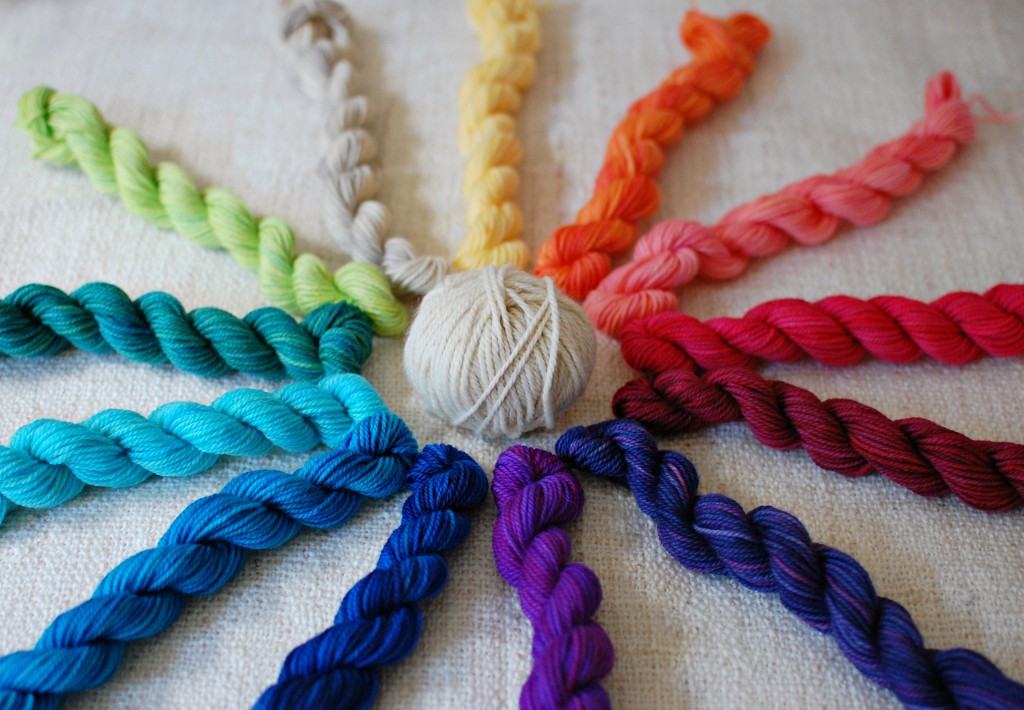 Rainbow Minis Skeins | knittedbliss.com