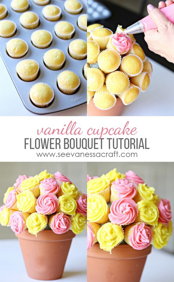 Pin Ups and Link Love: Cupcake Roses Bouqet Tutorial | knittedbliss.com