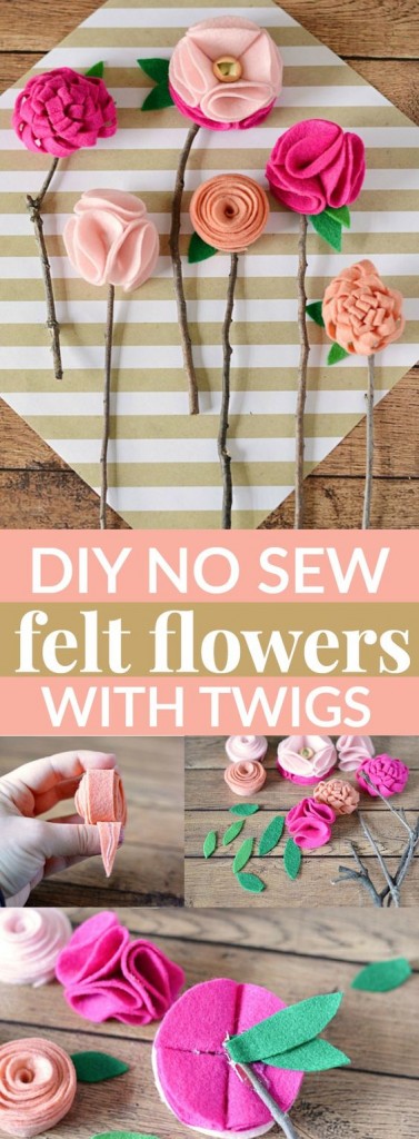 Pin Ups and Link Love: No Sew Felt Flowers | knittedbliss.com
