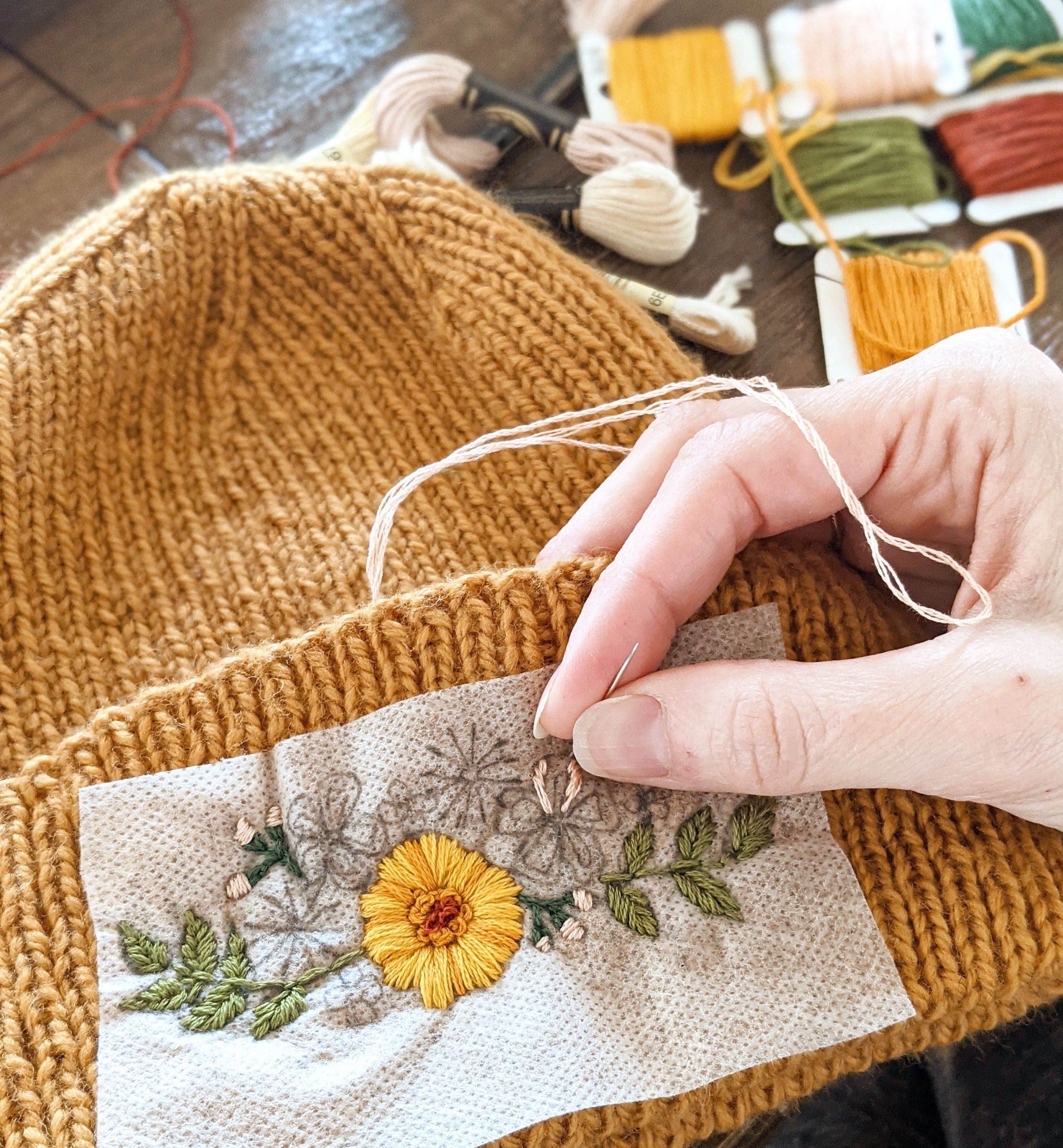 Embroidered Hat Tutorial | Knittedbliss.com