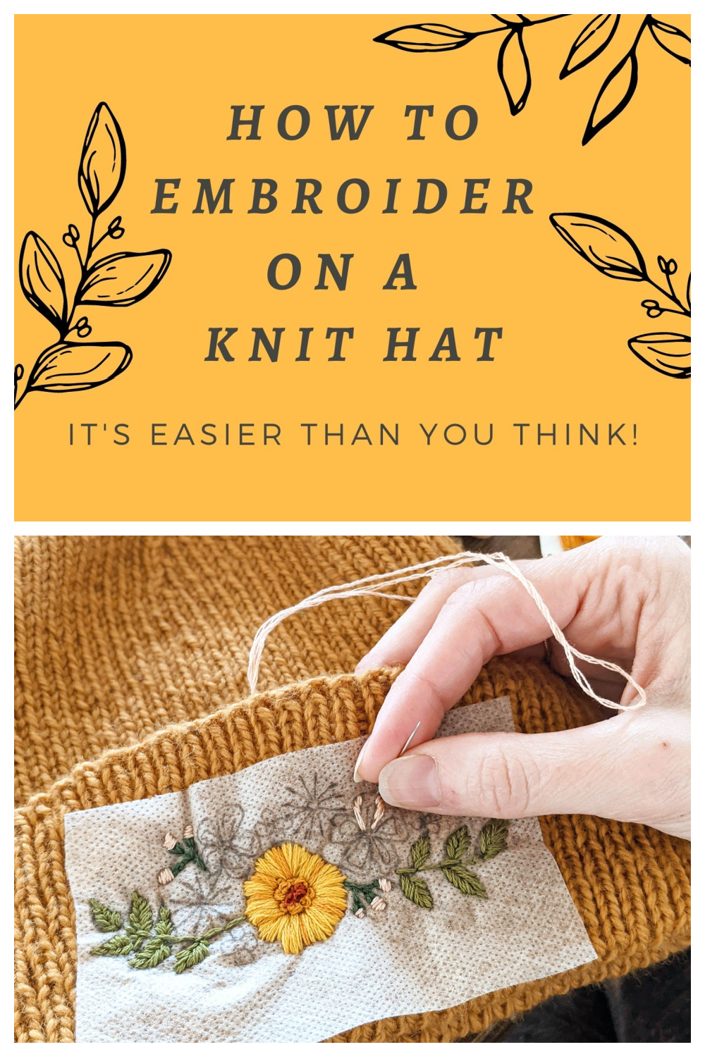 Embroidered Hat Tutorial | Knittedbliss.com