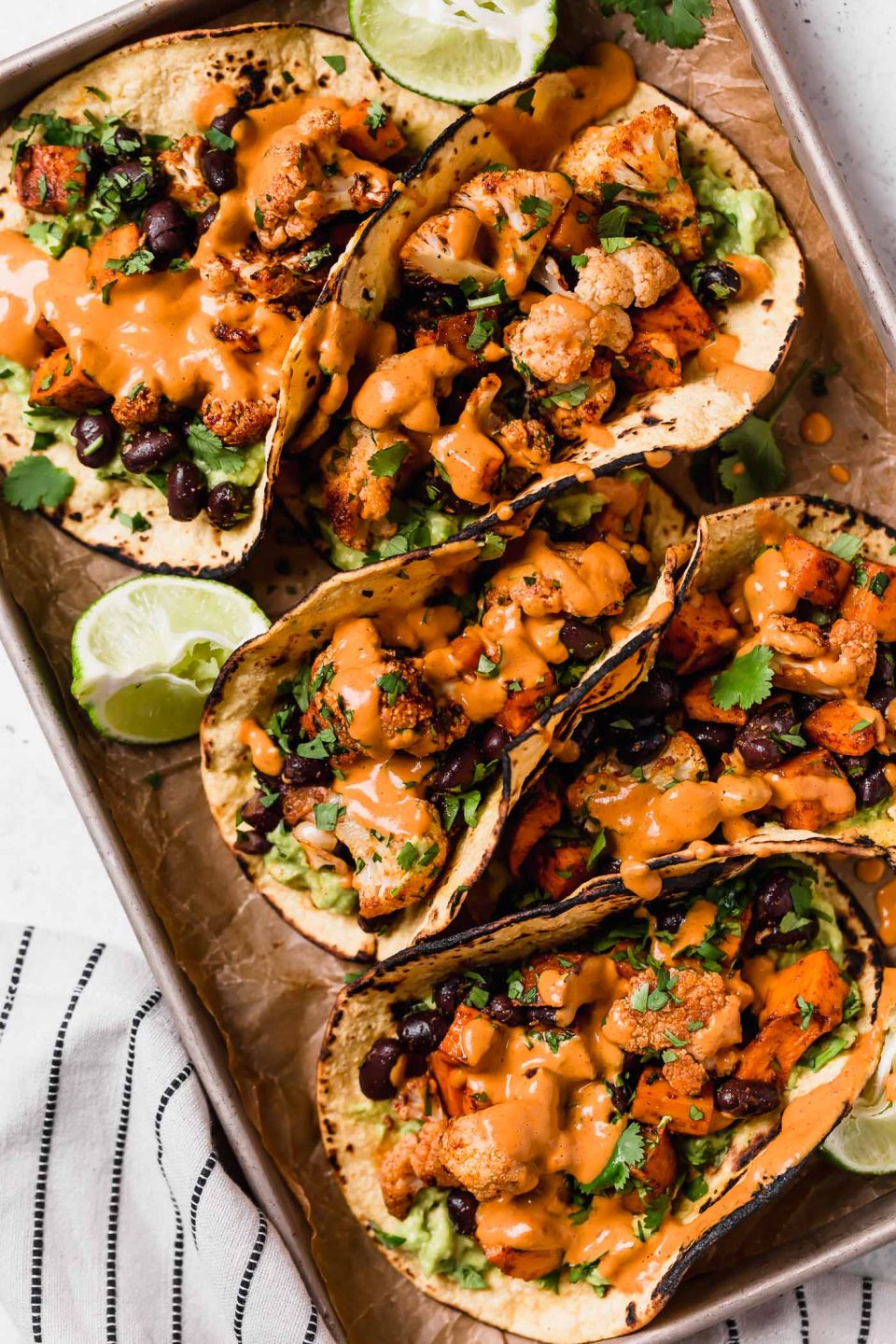  Roasted cauliflower and sweet potato tacos  recipe