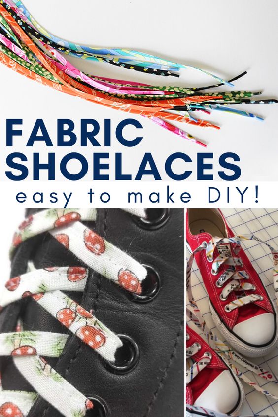 Use Up Fabric SCraps, how to make shoelaces