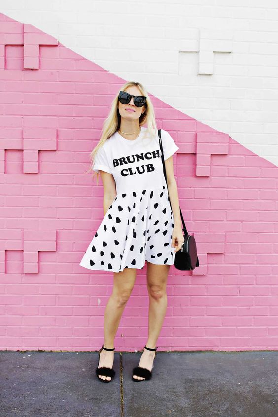 T shirt upcycling- a dress from a t shirt