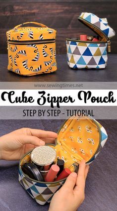 Free Sewing Pattern Cube Zipper Pouch