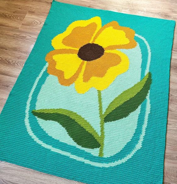 Beautiful modern crochet blanket