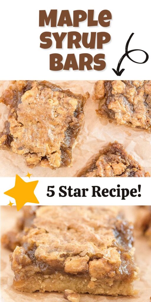 Maple Syrups bars, close up photo of delicious baked cookie bars.